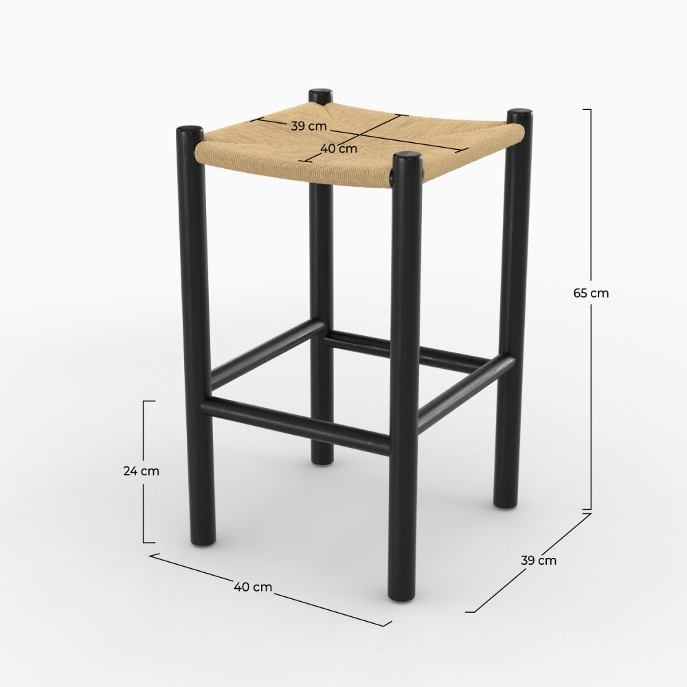 tabouret pour ilot en teck et rotin 65 cm_1