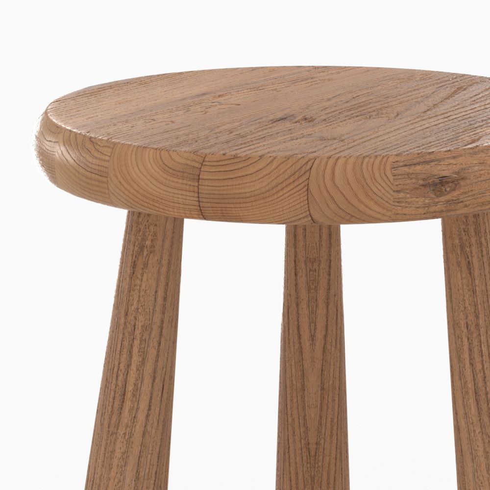 tabouret toby en bois d orme h42 cm