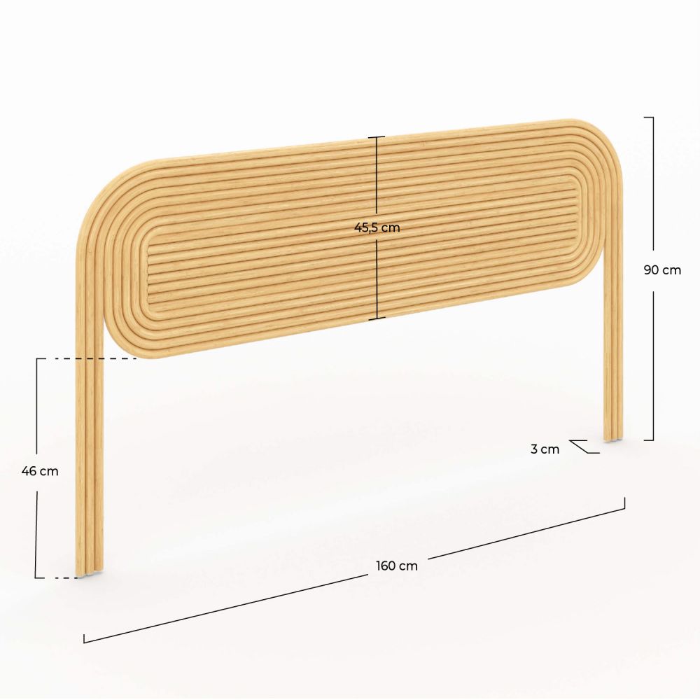 tete de lit en rotin 160 cm paloma