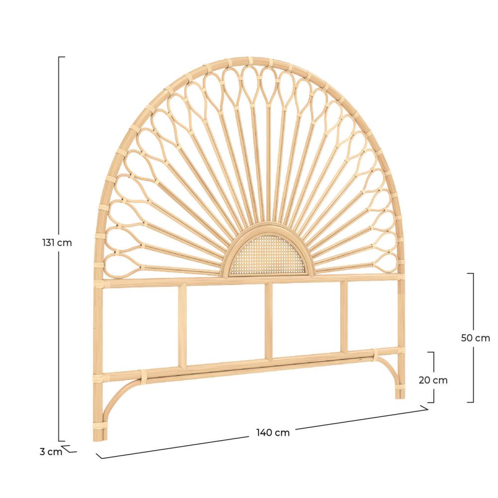 cabecero alan 140 cm rattan natural