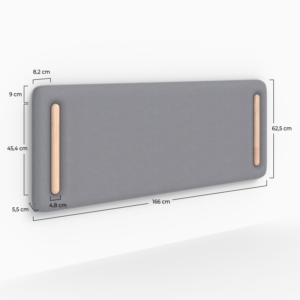 tete de lit katia 140 cm tissu gris bois clair rdv deco