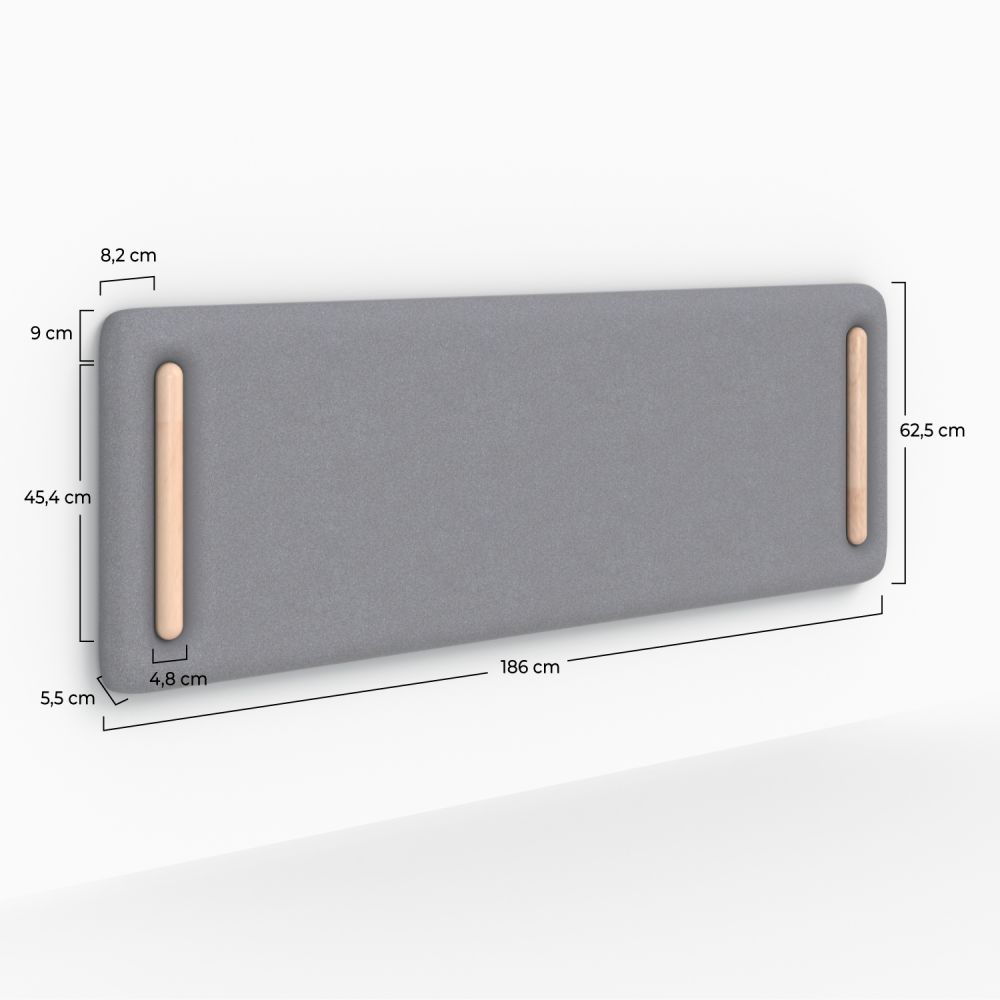 tete de lit tissu gris rectangulaire 160 cm katia