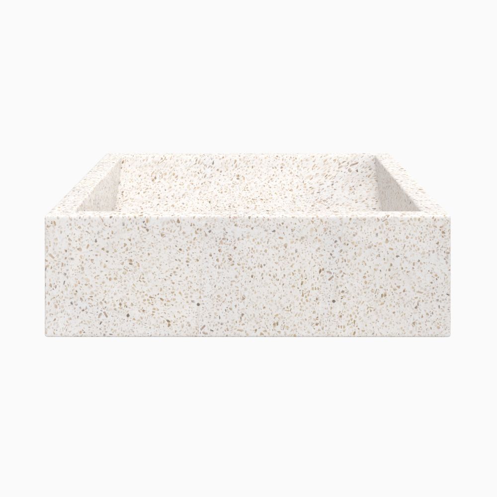 vasque a poser terrazzo blanc lysea rectangulaire