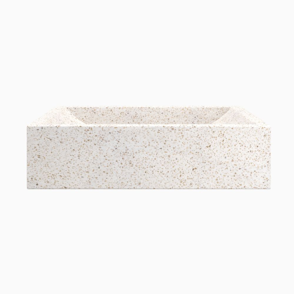 vasque lavabo terrazzo blanc rectangulaire lysea