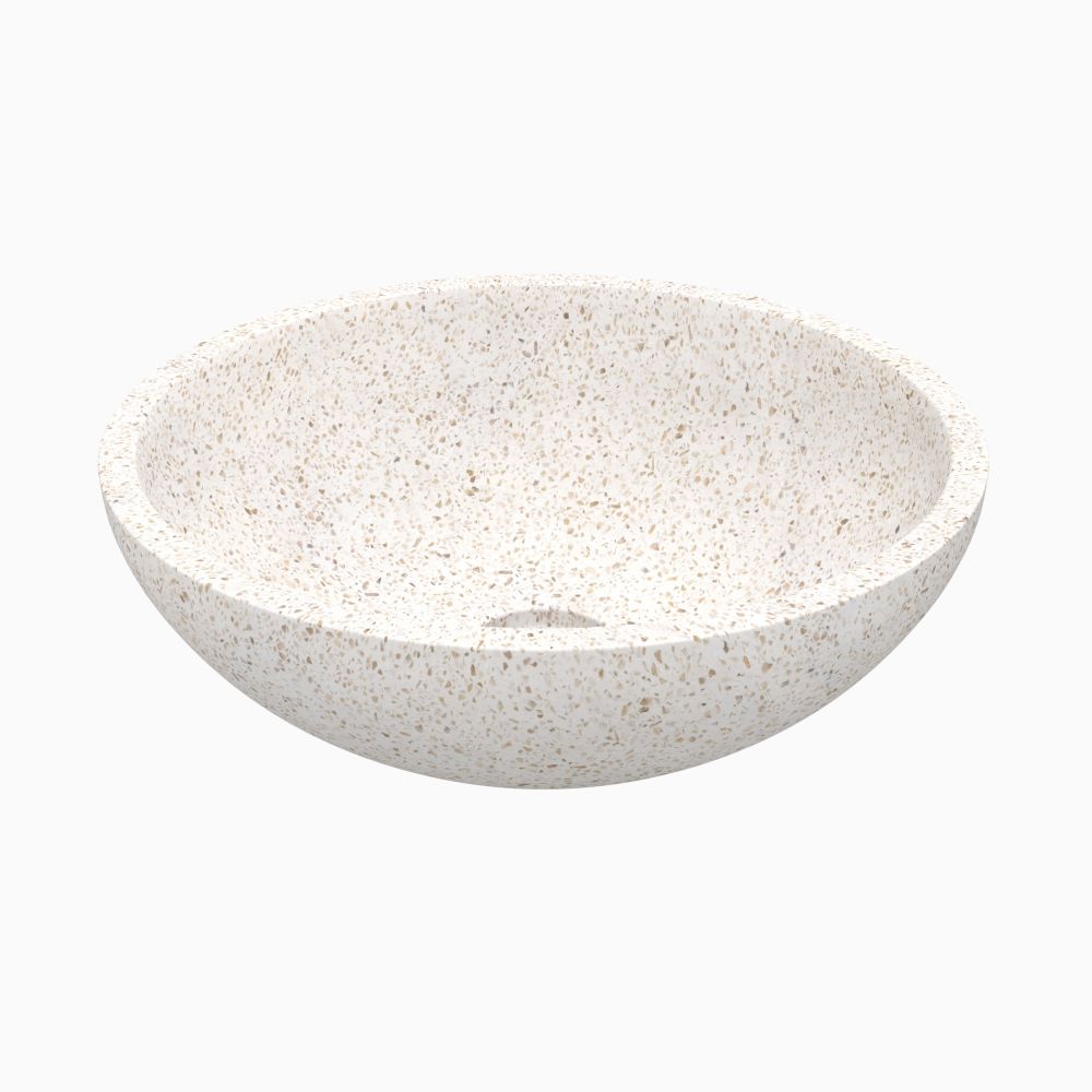 vasque ronde lysea terrazzo blanc mouchete