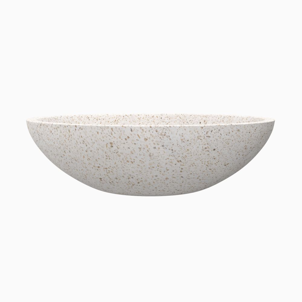 vasque ronde terrazzo blanc mouchete lysea