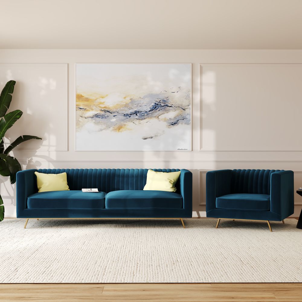 velours bleu marine fauteuil