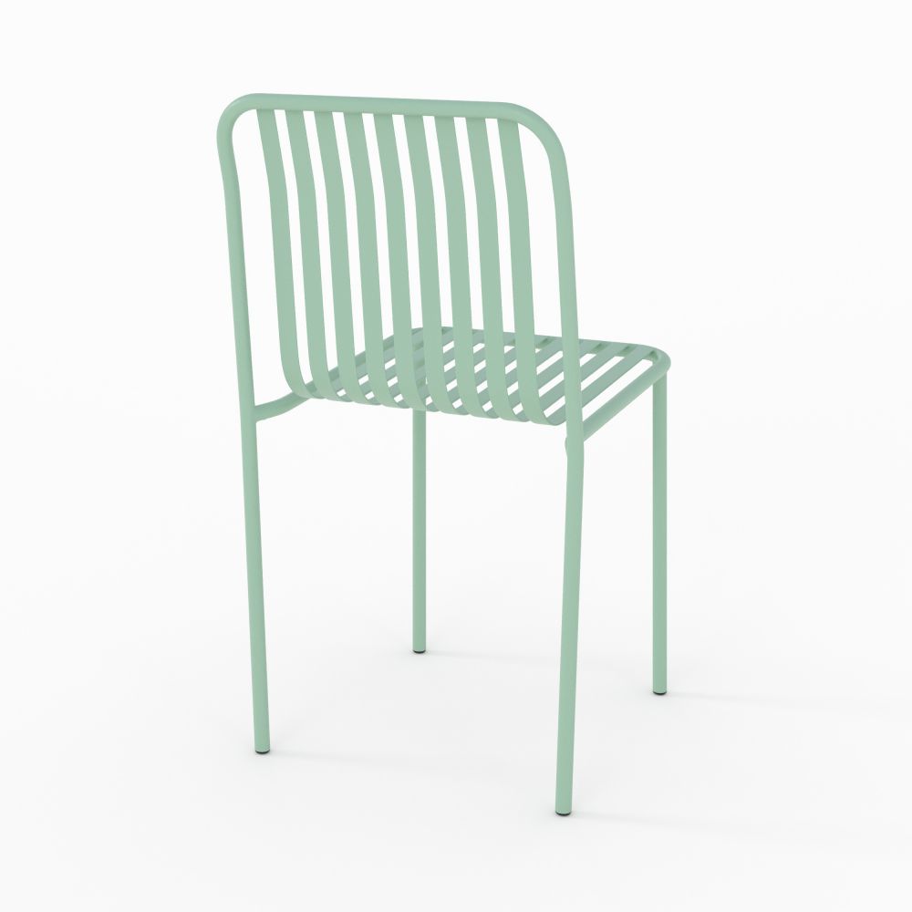 yumi chaise de jardin en metal vert lot de 2