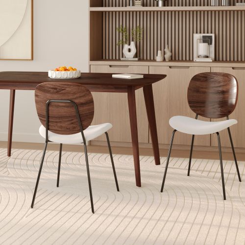 2 chaises bois et beige simone rdv deco