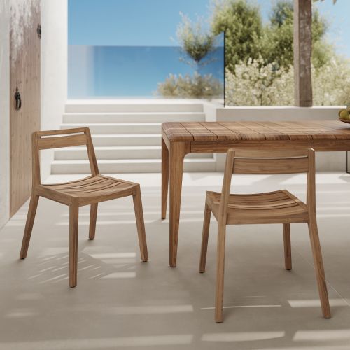 2 chaises de jardin en bois de teck zao exterieur