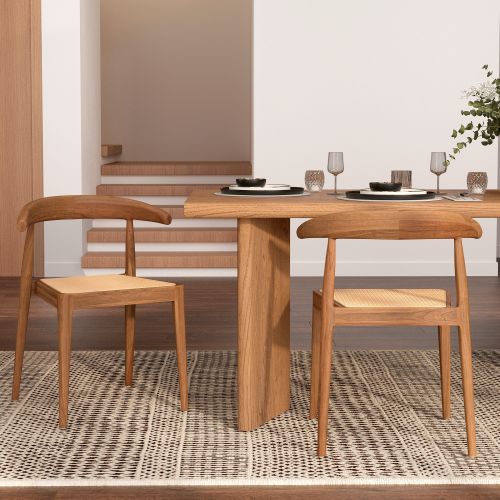 2 chaises en bois et cannage alia