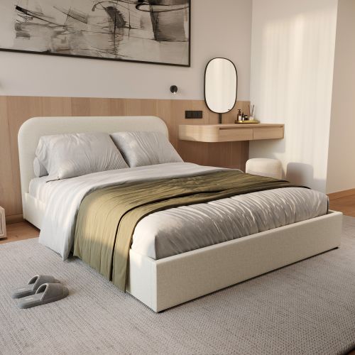 achat lit coffre 140 x 190 cm beige chambre