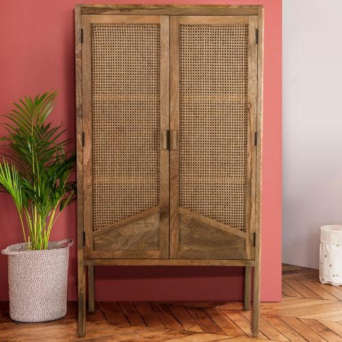 acheter armoire en cannage et bois