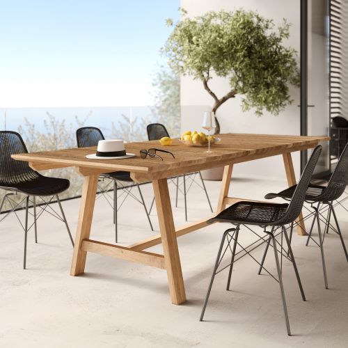 acheter de table jardin terrasse budi 240 cm teck massif