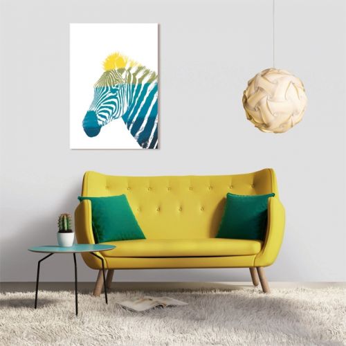 acheter tableau zebre colore verre