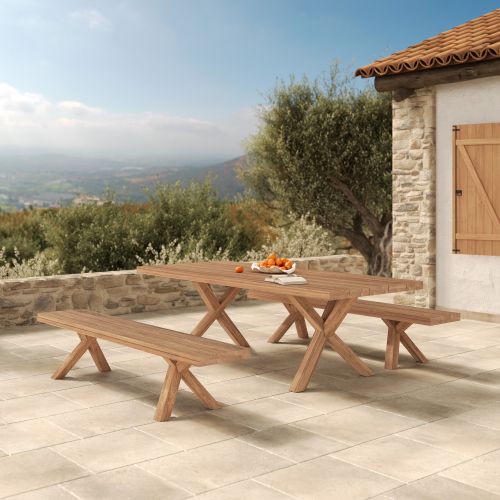 banc de jardin en bois de teck 4 places