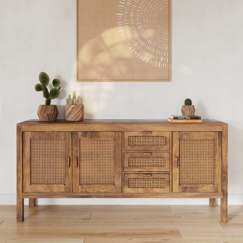 buffet en cannage tiki bois rendez vous deco