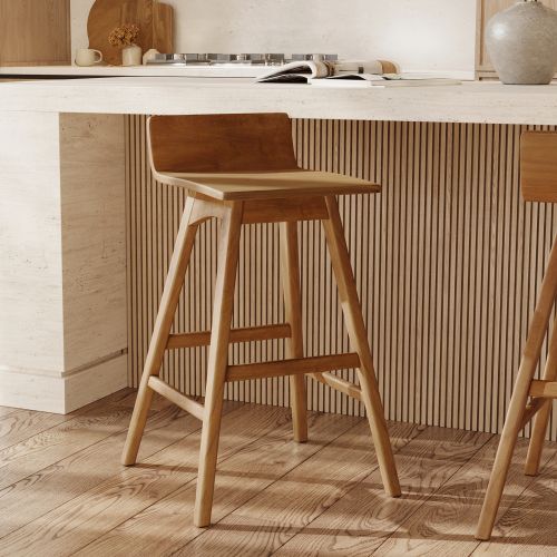 chaise de bar en bois de teck 72