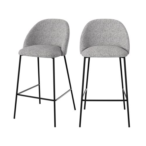 chaise de bar en tissu gris clair chine 66 cm lot 2