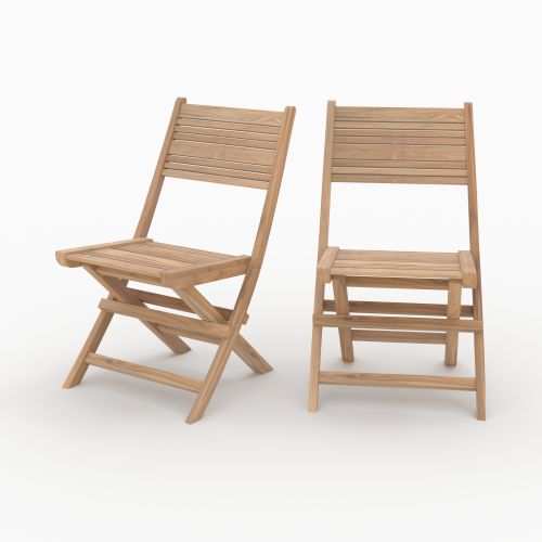 chaise de jardin en bois de teck pliante nido lot de 2