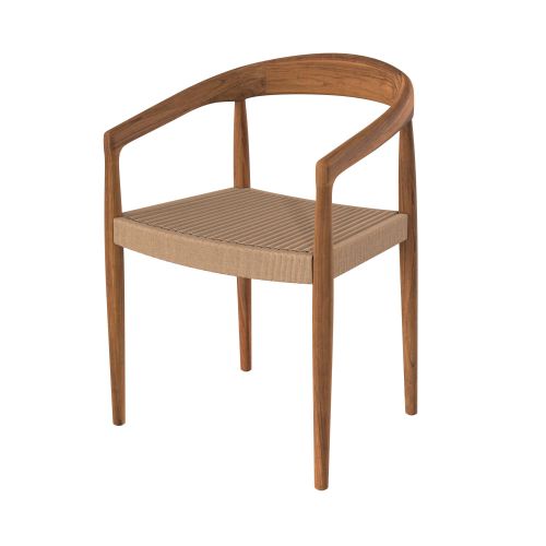 chaise en bois de teck et corde synthetique bali