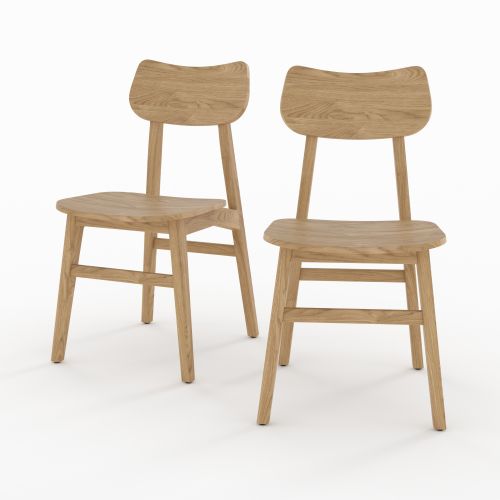 Lot de 2 chaises Kawi en bois massif de mindi