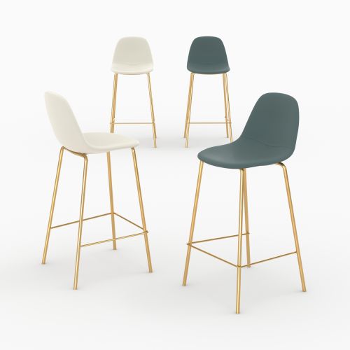 ensemble chaises ilot henrik 4 pieces blanc vert 65cm