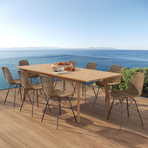 ensemble table et chaises de jardin bois resine tiptur