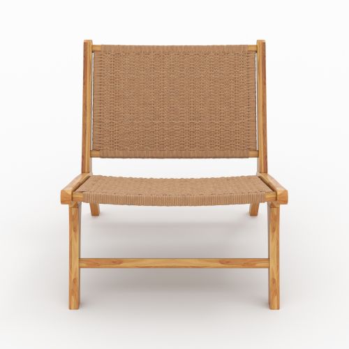 fauteuil en bois de teck et cordage en loom kilka