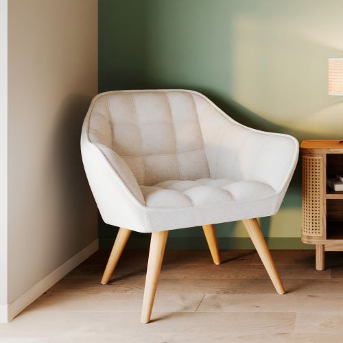 fauteuil en laine bouclette blanc simba cocooning