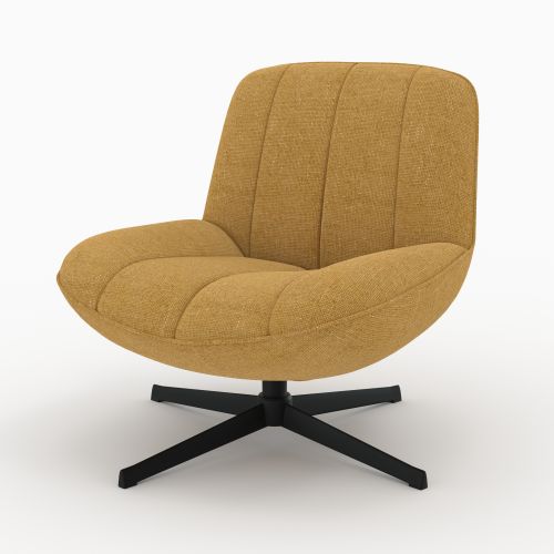 fauteuil en velours jaune moutarde elvis pivotant