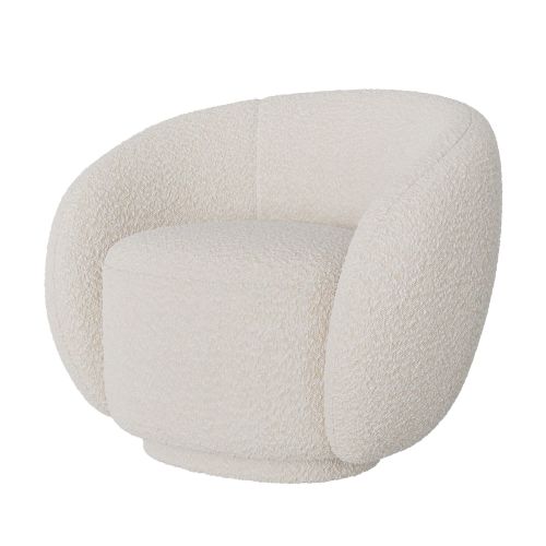 fauteuil naya tissu boucle blanc confort