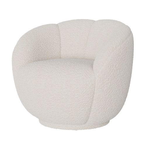 fauteuil tissu boucle blanc yse confortable