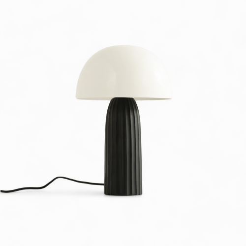 joy lampe champignon metal blanc noir