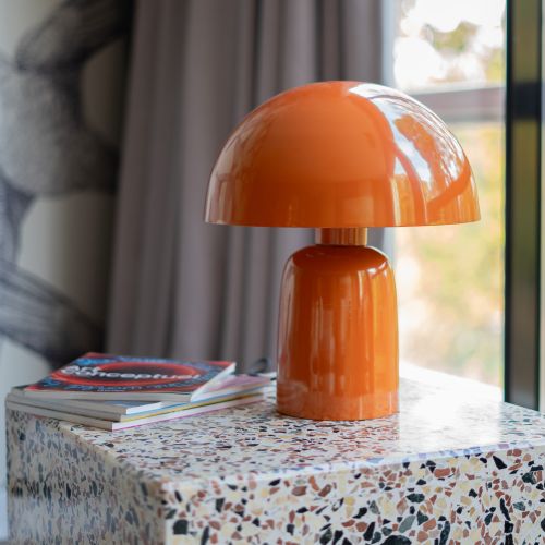 lampe champignon orange lampe a poser clara