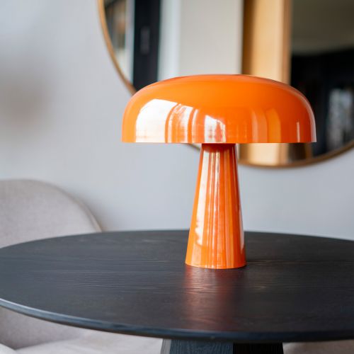 lampe orange glossy livia champignon