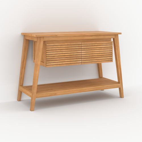 meuble de salle de bain en bois de teck 120 cm cesar