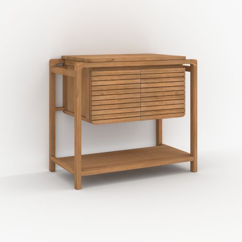 meuble de salle de bain lucette en bois de teck 90 cm