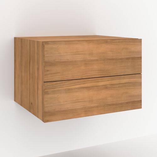 meuble de salle de bain suspendu en bois de teck hera 60 cm