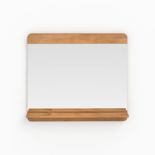 miroir mural de salle de bain rectangulaire bois nymphea sdb