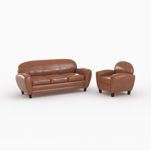 pack canape et fauteuil club camel 4 places