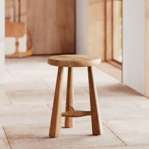 petit tabouret en bois d orme toby