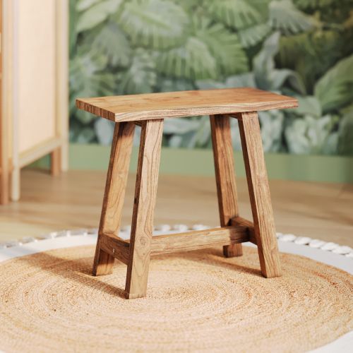 petit tabouret en bois recycle dao teck