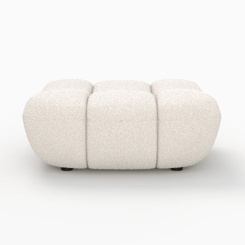 pouf blanc teddy confort boucle duo fauteuil