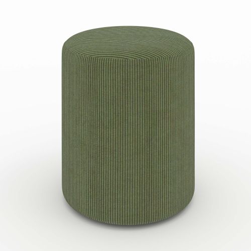 pouf lily vert kaki en velours cotele