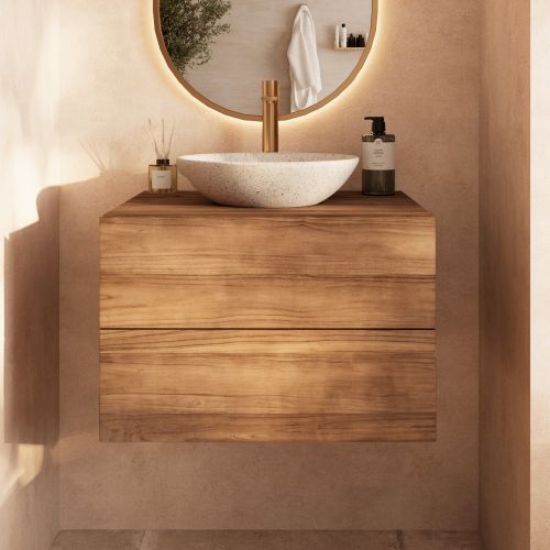 sdb meuble suspendu bois teck hera rdv deco