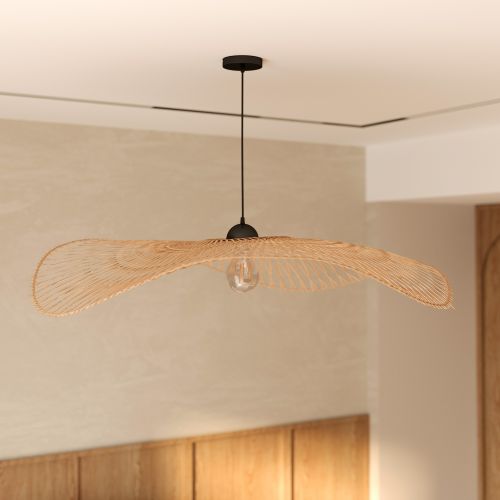 suspension bambou fil noir jipi 100 cm