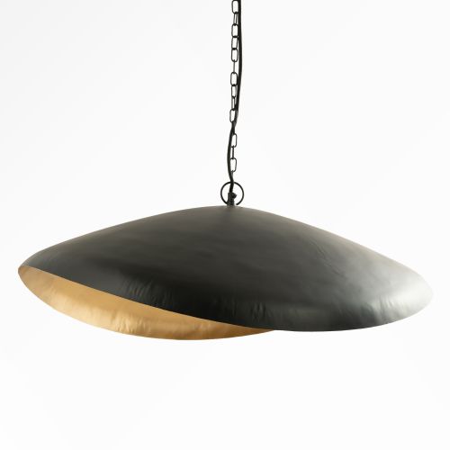 suspension en metal noir et dore pacha d 74 cm