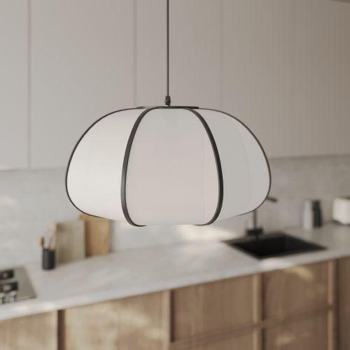 suspension hana en bambou naturel blanc et noir