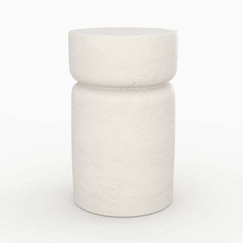 tahiti table d appoint ronde beton blanc minimaliste